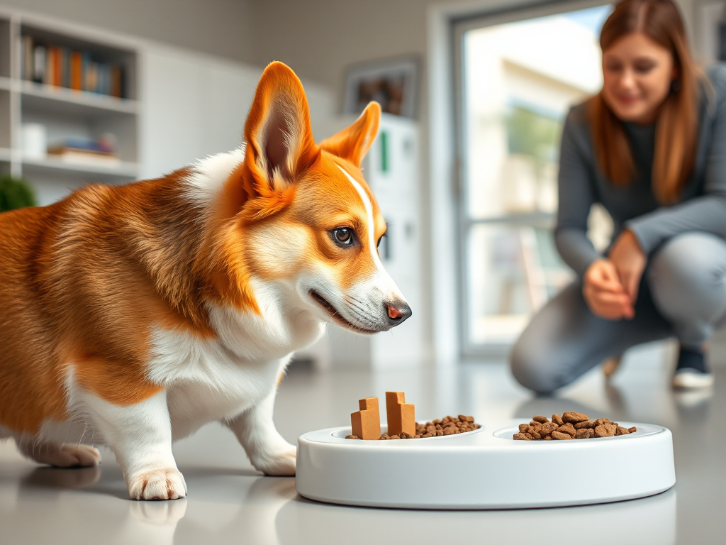 Welsh Corgi solving a puzzle toy during Stanley Coren's intelligence study, demonstrating problem-solving skills and trainability in a controlled test setting Welsh Corgi solving a puzzle toy during Stanley Coren's intelligence study, demonstrating problem-solving skills and trainability in a controlled test setting