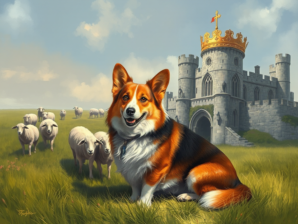 Welsh Corgi transitioning from herder to royal companion, visualizing the breed history explained in "Where Do Welsh Corgis Come From? Welsh Corgi transitioning from herder to royal companion, visualizing the breed history explained in "Where Do Welsh Corgis Come From?